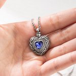 Personalizada Corazón Piedra Preciosa Colgante Urna Collar para cenizas con nombre grabado Cremación Joyería Memorial Regalo para las mujeres