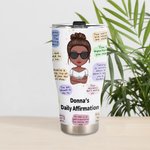 Personalisierte meine positive Affirmationen tägliche Erinnerungen isoliert Edelstahl gebogen Becher 30oz für Eis und heißes Getränk Geburtstag für Fr
