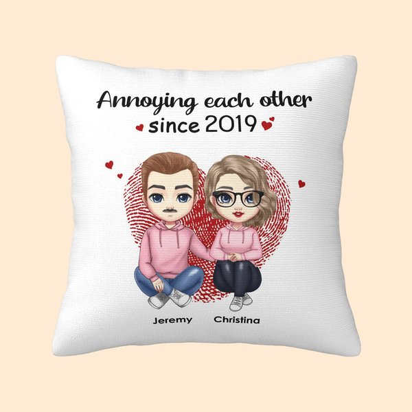 Embroidered Annoying Each Other Since 2019 Pillow Cover