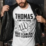 Personalisierte Ich kann nicht reparieren dumm, aber ich kann reparieren, was dumm tut Faust und Schraubenschlüssel mechanische Werkzeuge Herren-T-Shi