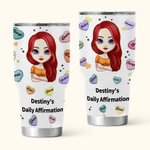 Personalised Daily Affirmation Brave Capable Kind Enough 30oz Tumbler Travel Cup Birthday Friend Gift for Women Sister
