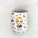 Personalisierte tägliche Erinnerungen Affirmationen niedlich isoliert Wein Becher mit Deckel 12oz für Kaffee Wein Geburtstag für Frauen Mädchen