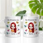Personalisierte Meine Affirmationen Tasse Tägliche Affirmation Weißer Keramikbecher Inspirierendes Geschenk für Büro und Zuhause