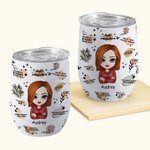 Gepersonaliseerde Mijn Positieve Affirmaties Dagelijkse Herinneringen Leuke Geïsoleerde Wijn Tumbler met Deksel 12oz voor Koffie Wijn Verjaardag voor 