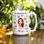 Personalisierte Meine Affirmationen Tasse Tägliche Affirmation Weißer Keramikbecher Inspirierendes Geschenk für Büro und Zuhause