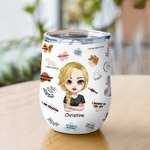 Personalisierte tägliche Erinnerungen Affirmationen niedlich isoliert Wein Becher mit Deckel 12oz für Kaffee Wein Geburtstag für Frauen Mädchen