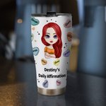 Vaso Curvo Personalizado con Palabras de Aliento 30oz Regalo de Cumpleaños para Mujer Niña