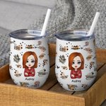 Gepersonaliseerde Mijn Positieve Affirmaties Dagelijkse Herinneringen Leuke Geïsoleerde Wijn Tumbler met Deksel 12oz voor Koffie Wijn Verjaardag voor 