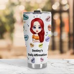 Vaso Curvo Personalizado con Palabras de Aliento 30oz Regalo de Cumpleaños para Mujer Niña