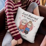 Personalized Just Married 50 Years Ago Throw Pillow Cover Valentine's Day Anniversary Birthday Gift Bedroom Home Decor