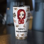 Gepersonaliseerde Mijn Positieve Affirmaties Dagelijkse Herinneringen Geïsoleerde Roestvrij Staal Gebogen Tumbler 30oz voor Ijs en Warme Drank voor Vr