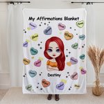 Personalized My Positive Affirmations Soft Blanket Birthday Women's Day Gift for Her