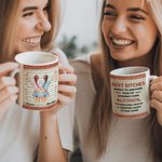 Gepersonaliseerde Best Bitches Op Nog Een Jaar Samenzijn Op Alcohol Witte Keramische Mok Verjaardag Afstudeercadeau voor Bestie Zus