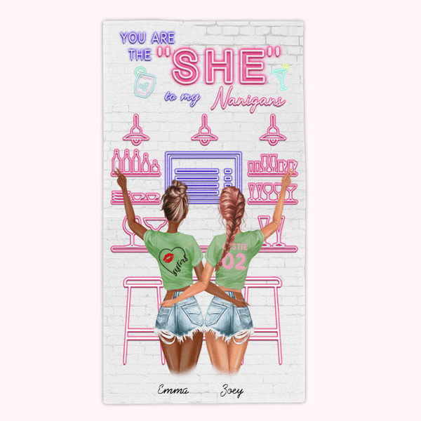 Personalisierte Sie sind die Sie zu meinem Nanigans Super Soft Strandtuch Freundschaft Geschenke für beste Freunde Schwestern
