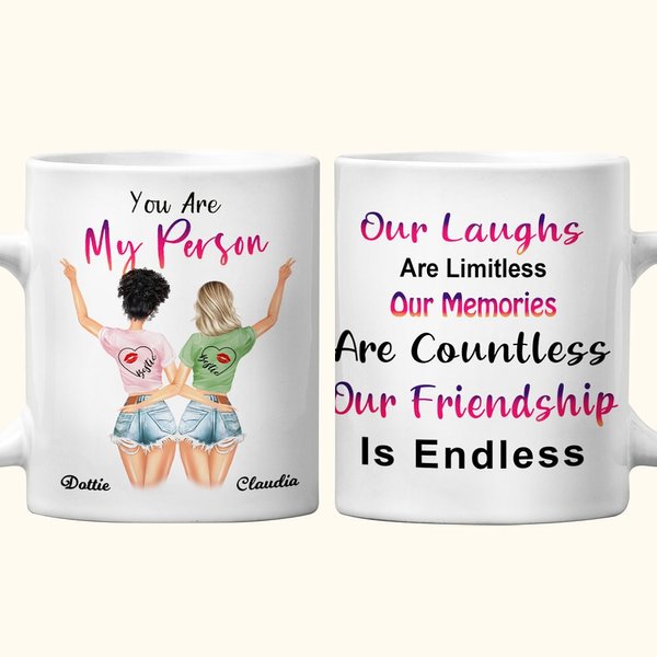 Personalised Our Laughs Are Limitless Our Memories Are Countless White Ceramic Mug Friend Birthday Christmas Gifts for Bestie Friend