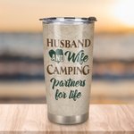 Personalizzato Camping Partners Marito e moglie 20 oz Tumbler per bevande calde e fredde Uso quotidiano Regalo di compleanno Grande regalo per la fida