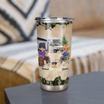 Personalizzato Marito e moglie in campeggio insieme Happy Drink 20 oz Tumbler Coperchi a prova di perdite Design per uso quotidiano