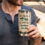 Personalizzato Marito e moglie in campeggio insieme Happy Drink 20 oz Tumbler Coperchi a prova di perdite Design per uso quotidiano