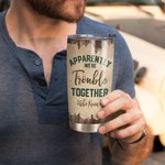 Coppia personalizzata Camping Apparently We Are Trouble 20oz Tumbler Regalo di compleanno Regalo di anniversario Regalo di San Valentino per la famigl
