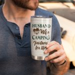 Personalized Husband and Wife Couple Camping Together 20oz Tumbler Great Birthday Gift Anniversary Gift for Lover Couple