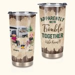 Coppia personalizzata Camping Apparently We Are Trouble 20oz Tumbler Regalo di compleanno Regalo di anniversario Regalo di San Valentino per la famigl