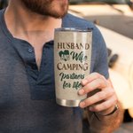 Personalizzato Camping Partners Marito e moglie 20 oz Tumbler per bevande calde e fredde Uso quotidiano Regalo di compleanno Grande regalo per la fida
