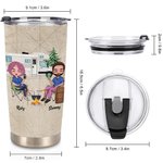 Personalizzato Camping Partners Marito e moglie 20 oz Tumbler per bevande calde e fredde Uso quotidiano Regalo di compleanno Grande regalo per la fida
