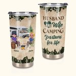 Personalizzato Marito e moglie in campeggio insieme Happy Drink 20 oz Tumbler Coperchi a prova di perdite Design per uso quotidiano
