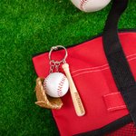 Personalizado Multicolor Bate de Béisbol Guante de Béisbol Llavero Bolsa de Accesorios con el nombre grabado Equipo Entrenador Regalo para el amante d