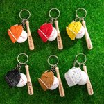 Personalizado Multicolor Bate de Béisbol Guante de Béisbol Llavero Bolsa de Accesorios con el nombre grabado Equipo Entrenador Regalo para el amante d