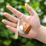 Personalizado Multicolor Bate de Béisbol Guante de Béisbol Llavero Bolsa de Accesorios con el nombre grabado Equipo Entrenador Regalo para el amante d