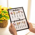 Personalizzato Prima Mamma Ora Nonna Nascita Fiore Giardino Legno Targa Cornice Segno con il nome del bambino Festa della Mamma Natale Casa Decor Regalo per la nonna Mamma