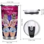 Personalized Partners In Crime Crazy Bestie Friendship 20oz Tumbler Bestie Gift Party Gift