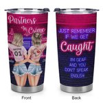 Personalized Partners In Crime Crazy Bestie Friendship 20oz Tumbler Bestie Gift Party Gift