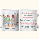 Personalised Our Laughs Are Limitless Our Memories Are Countless White Ceramic Mug Birthday Friendship Gift for Bestie Dishwasher and Microwave Safe