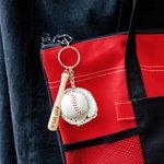 Personalizado Multicolor Bate de Béisbol Guante de Béisbol Llavero Bolsa de Accesorios con el nombre grabado Equipo Entrenador Regalo para el amante d