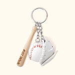 Personalizado Multicolor Bate de Béisbol Guante de Béisbol Llavero Bolsa de Accesorios con el nombre grabado Equipo Entrenador Regalo para el amante d