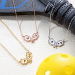 Personalizada de latón de plata esterlina Pickleball Paddle Collar Minimalista Collar Grabado con Inicial Pickleball Regalo Para Familia o Amigos