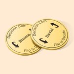 Henkilökohtainen pari päätös kolikon Flip Coin kupari kolikko kaiverrettu tekstillä Ystävänpäivä lahja vuosipäivä lahja hänelle hänen poikaystävänsä t