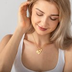 Paire de Pendentifs Mère-Fille en Cœur Personnalisés avec Prénom et Initiale Gravés Cadeau Fête des Mères pour Maman et Fille