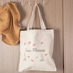 Bolsa Floral Personalizada Bolsa Reutilizable con Nombre Agradecimiento Regalo de Graduación para Profesora Mujer