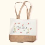 Bolsa Floral Personalizada Bolsa Reutilizable con Nombre Agradecimiento Regalo de Graduación para Profesora Mujer