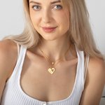 Paire de Pendentifs Mère-Fille en Cœur Personnalisés avec Prénom et Initiale Gravés Cadeau Fête des Mères pour Maman et Fille