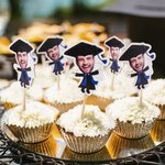 Photo Personnalisée de Graduation Cupcake Toppers Set of 10 Cake Decorations Party Favors Gift for Graduates