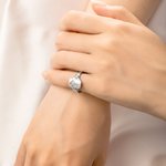 Personalized Engraved Family Birth Flower Bouquet Sterling Silver Ring Adorned with Zircon Birthday Mother's Day for Women