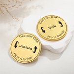 Personalized Couple Decision Flip Coin with Engraved Text Funny Valentine's Day Anniversary Gift for Boyfriend Girlfriend