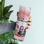 Personalizzato To My Besties I Love You Love Tree Straight Skinny Tumbler Regalo per gli amici