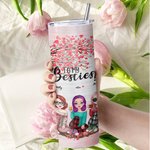 Personalizzato To My Besties I Love You Love Tree Straight Skinny Tumbler Regalo per gli amici