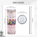 Spersonalizowane Cytaty Bestie Szczere Wyznanie dla Sióstr Przyjaciół Kwiatowe Tło Prosty Chudy Kubek Prezent dla Siostry