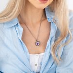 Personalizada Corazón Piedra Preciosa Colgante Urna Collar para cenizas con nombre grabado Cremación Joyería Memorial Regalo para las mujeres